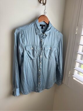 J. Crew Light Blue Button-Front Women's Shirt